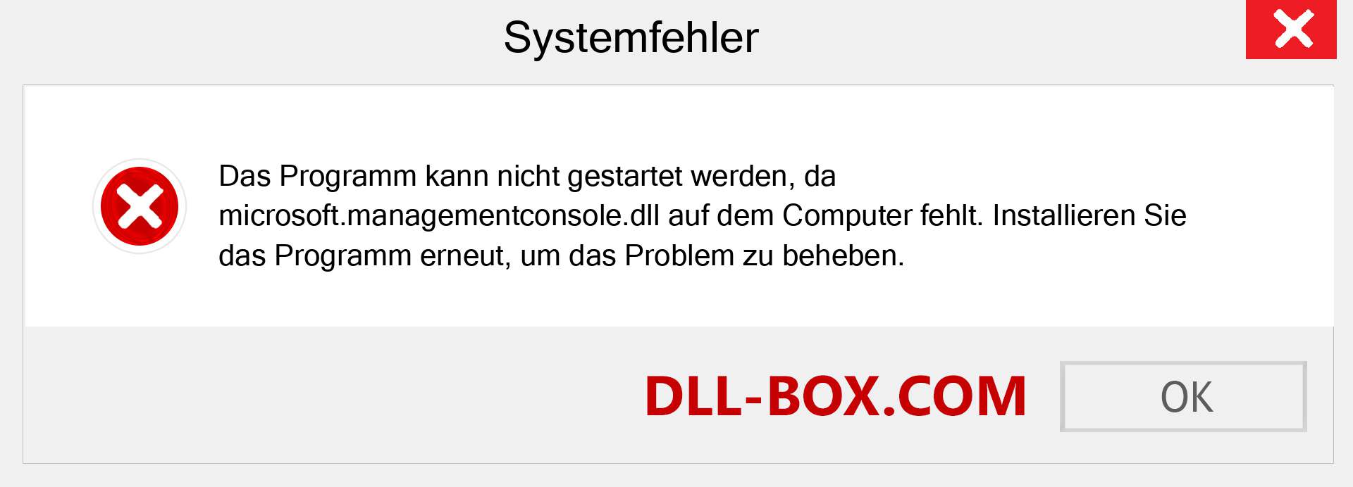 microsoft.managementconsole.dll-Datei fehlt?. Download für Windows 7, 8, 10 - Fix microsoft.managementconsole dll Missing Error unter Windows, Fotos, Bildern