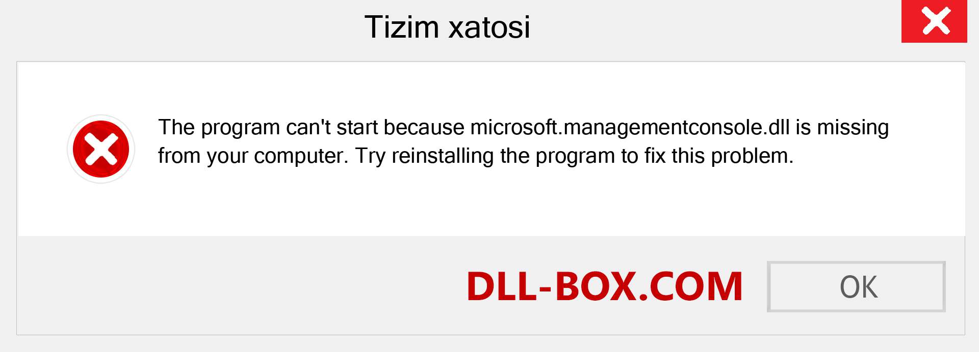 microsoft.managementconsole.dll fayli yo'qolganmi?. Windows 7, 8, 10 uchun yuklab olish - Windowsda microsoft.managementconsole dll etishmayotgan xatoni tuzating, rasmlar, rasmlar